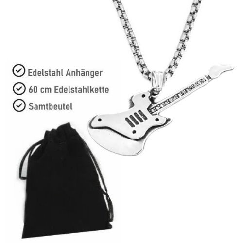 Kettenanhänger Gitarre aus Edelstahl