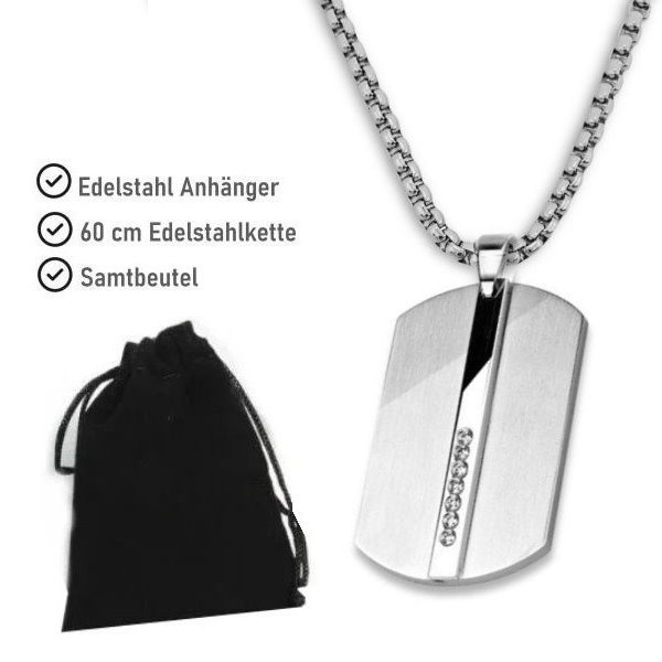 Edelstahlanhänger mit kristall Steinchen