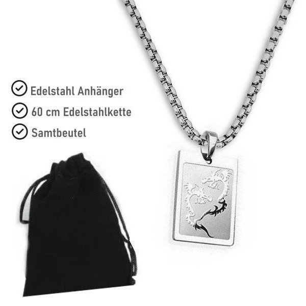 Kettenanhänger Drache aus Edelstahl