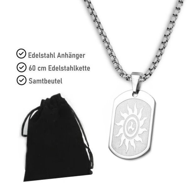 Edelstahl Dog Tag Sonne