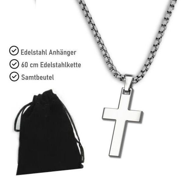 Edelstahlanhänger mit einfachen Kreuz