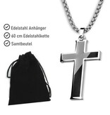 Schwarzer Kreuz Anhänger aus Edelstahl
