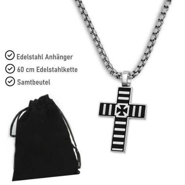 Edelstahlkette mit Kreuzanhänger