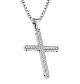 Edelstahlkette Kreuz mit Zirkonia