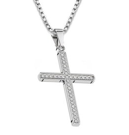 Edelstahlkette Kreuz