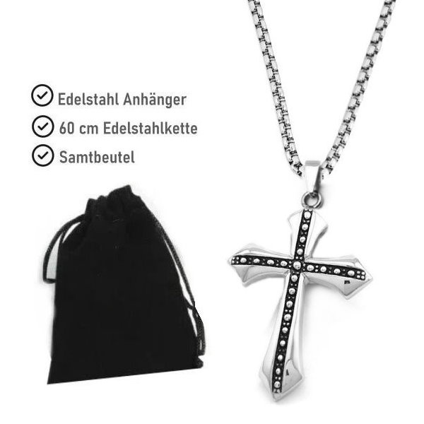 Kettenanhänger Kreuz aus Edelstahl