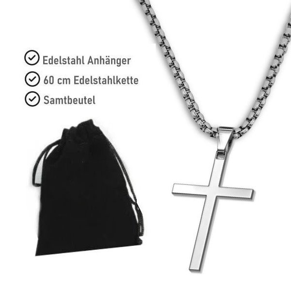 Kreuz Kettenanhänger aus Edelstahl