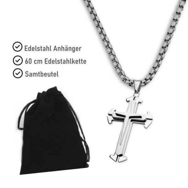 Kettenanhänger Kreuz aus Edelstahl 316l