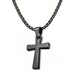 Schwarzer Kreuz Kettenanhänger