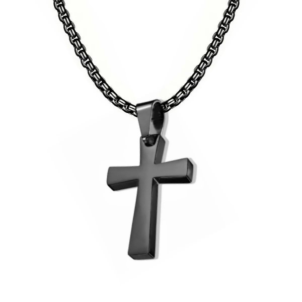 Schwarzer Anhänger Kreuz Edelstahl