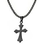 Schwarzer Kreuz Anhänger Edelstahl