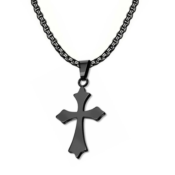 Schwarzer Kreuz Anhänger Edelstahl
