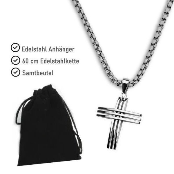 Herren Anhänger Kreuz aus Edelstahl
