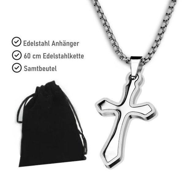 Edelstahlanhänger mit einfachen Kreuz