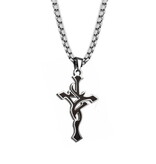 Männerkette Kreuz aus Edelstahl