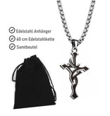 Männerkette Kreuz aus Edelstahl