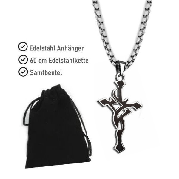 Männerkette Kreuz aus Edelstahl
