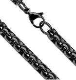 Schwarzer Kreuz Kettenanhänger Edelstahl