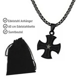 Kreuz Anhänger schwarz mit Stern