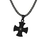 Kreuz Anhänger schwarz mit Stern