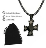 Schwarzes Kreuz mit Lilie