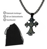 Kreuzanhänger Edelstahl schwarz