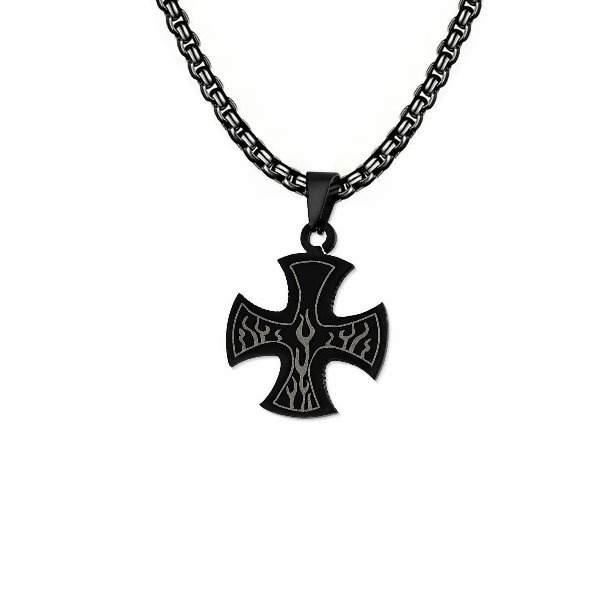 Kreuz Anhänger mit Flammen Design