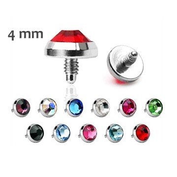 Dermal Anchor Aufsatz mit 4 mm Kristall-Zirkonia – 11 Farben