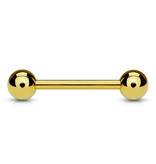 Goldfarbenes Zungenpiercing PVD – 16 mm