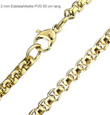 Goldfärbiger Kettenanhänger Kreuz Edelstahl