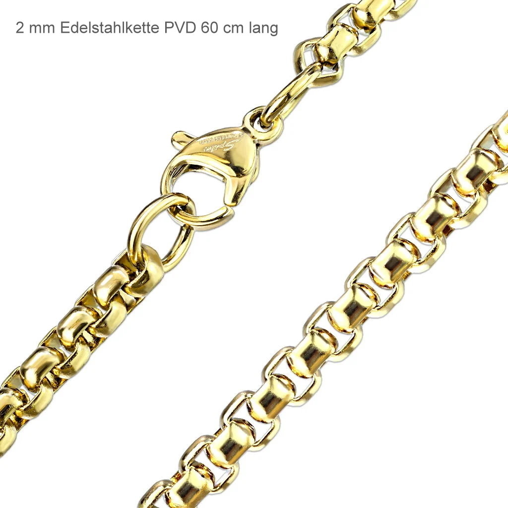 Goldfärbiger Kettenanhänger Kreuz Edelstahl