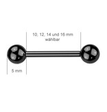 1,6 mm Nippelpiercing Stab mit Kugeln