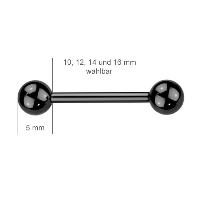 1,6 mm Brustpiercing Stab mit Kugeln