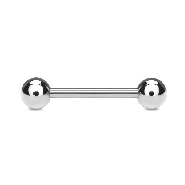 Brustpiercing Mann - Stab mit zwei Kugeln