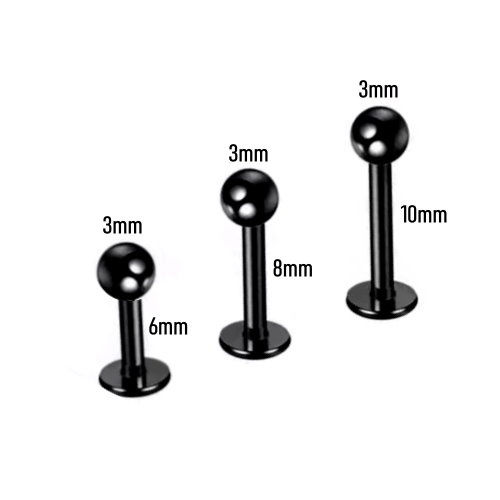 1,2 mm Tragus Piercing schwarz