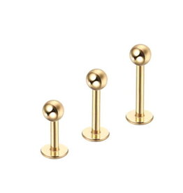 Goldfarbiges Tragus Piercing – Chirurgenstahl 316L / PVD | 3 mm Kugel | 6, 8 & 10 mm