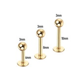 Goldfarbiges Tragus Piercing – 6, 8 & 10 mm