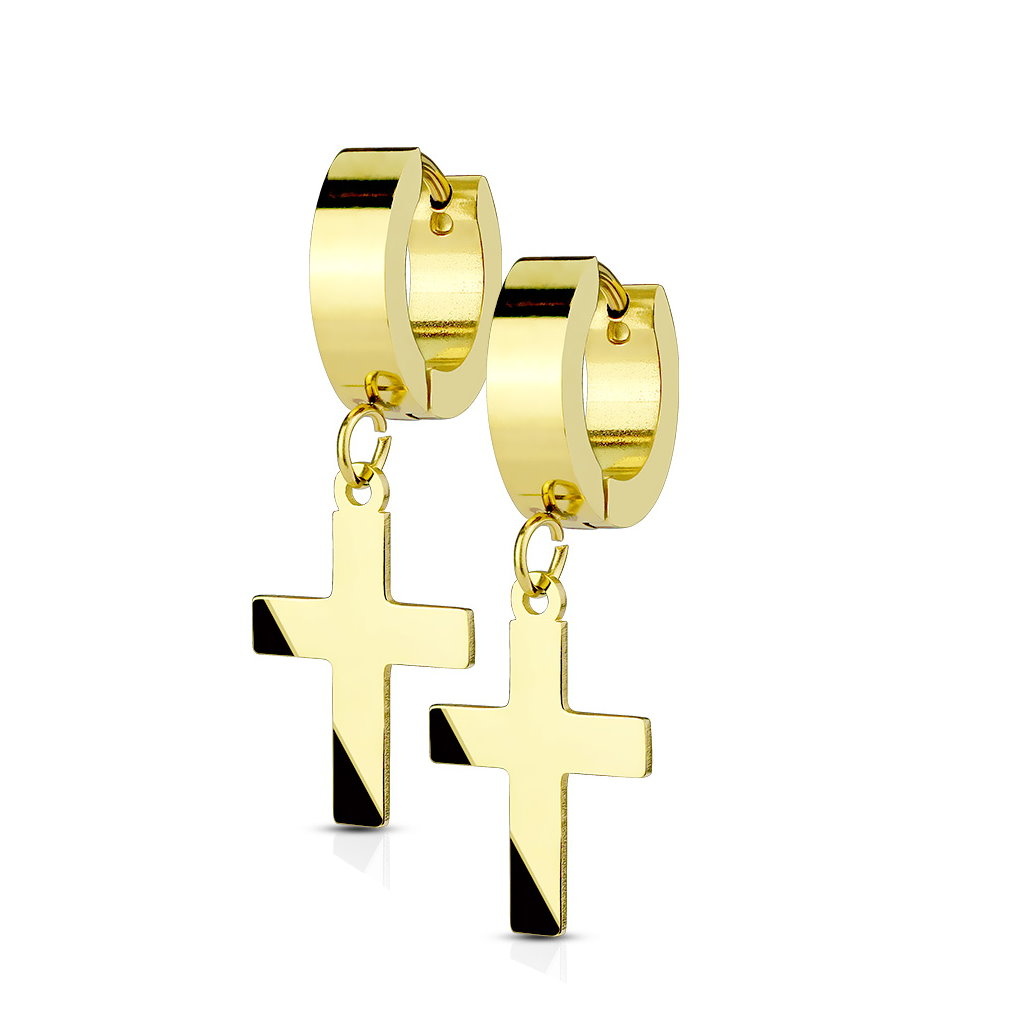 Golfarbige Klappcreolen mit Kreuz