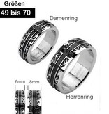 Edelstahl Partnerringe 49-70 mm
