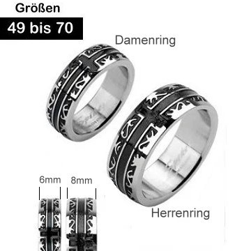Edelstahl Partnerringe 49-70 mm