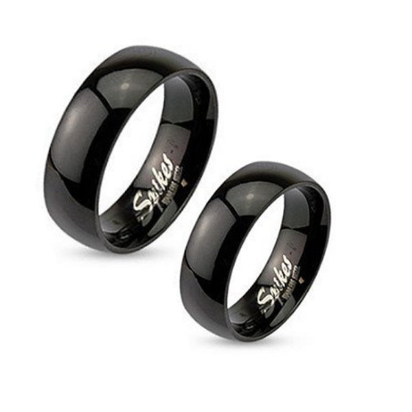 Schwarze Edelstahl Partnerringe Hochglanz