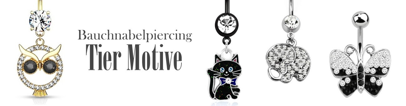 Bauchnabelpiercing mit Tiere