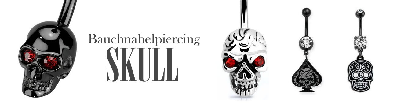 Bauchnabelpiercings mit Totenkopf Motive