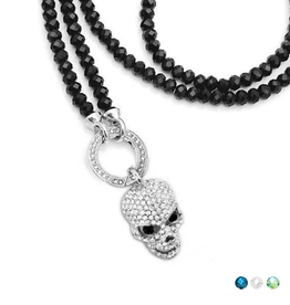 Damen Halskette Totenkopf - 80cm