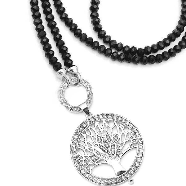 Schwarze Variokette mit Lebensbaum | 80 cm