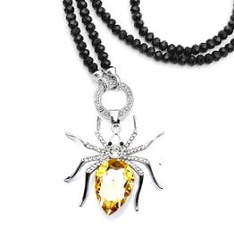 80cm Glasperlenkette mit Spinne