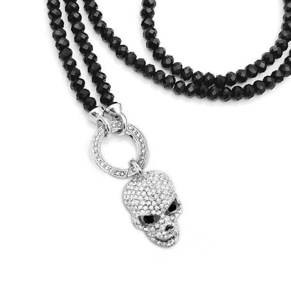 Damen Halskette Totenkopf - 80cm