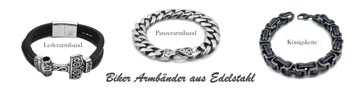 Biker Armbänder aus Edelstahl