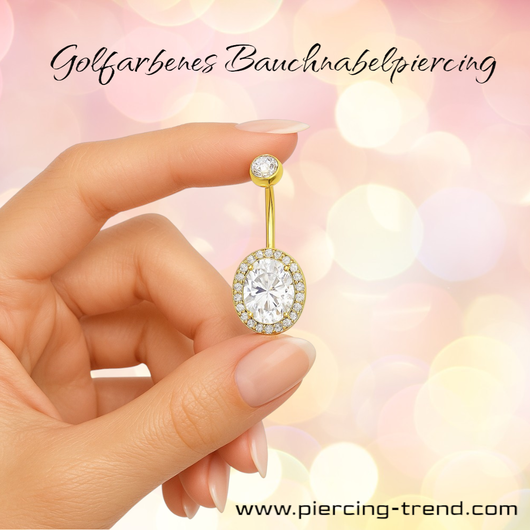 Piercing Bauchnabel Gold mit Zirkonistein