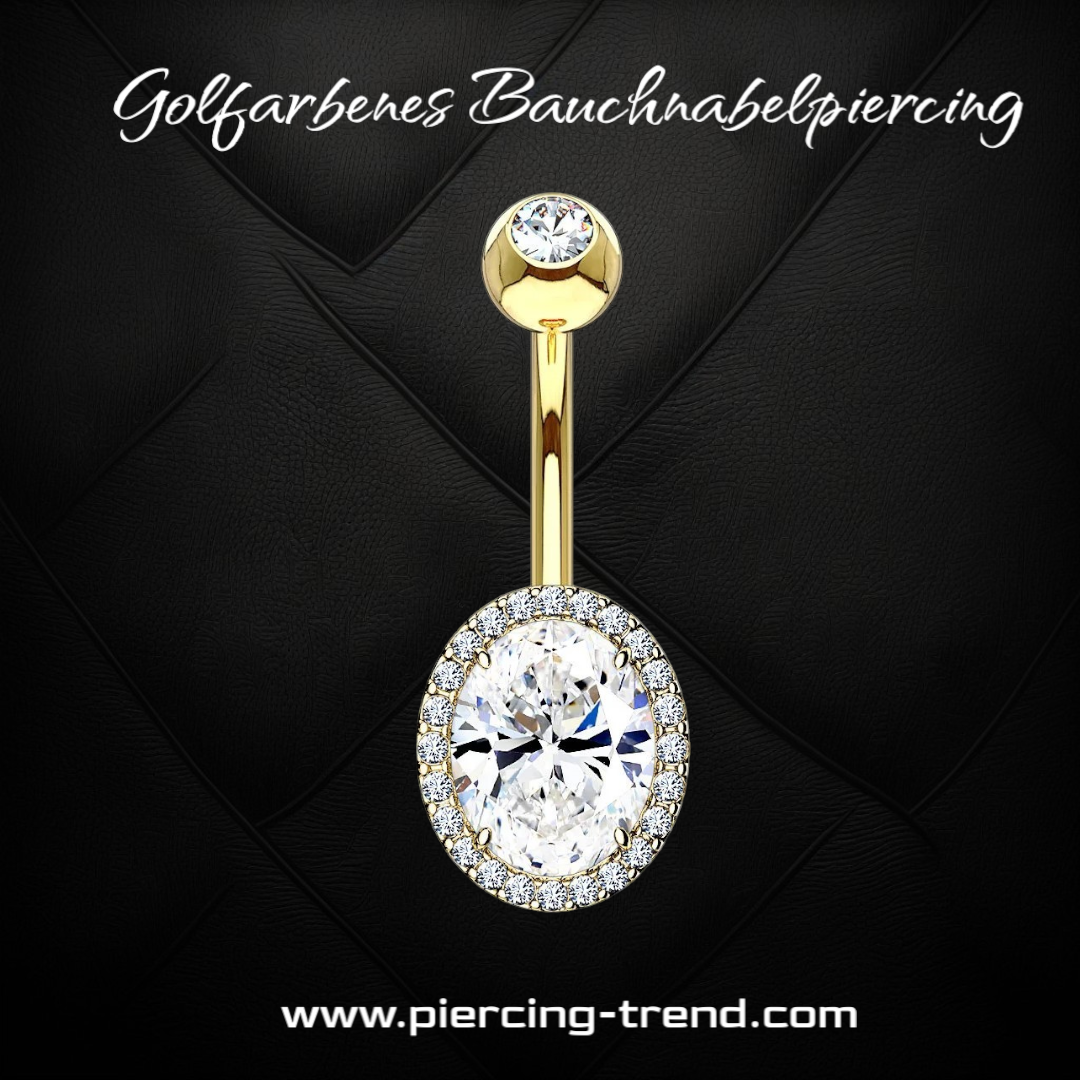 Piercing Bauchnabel Gold mit Zirkonistein